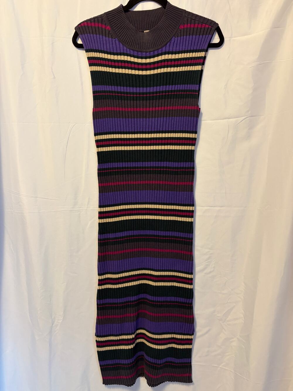 Dolan Knitted Anne Ribbed Dress Purple Sz M